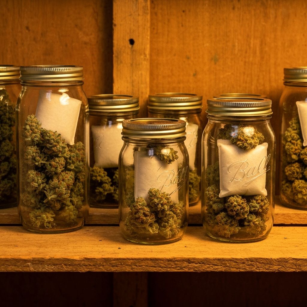 Cannabis curing in mason jars