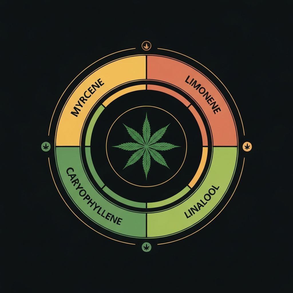 Cannabis terpene infographic wheel