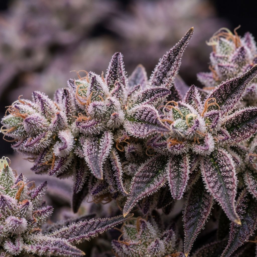 Deep purple cannabis buds with maximum resin